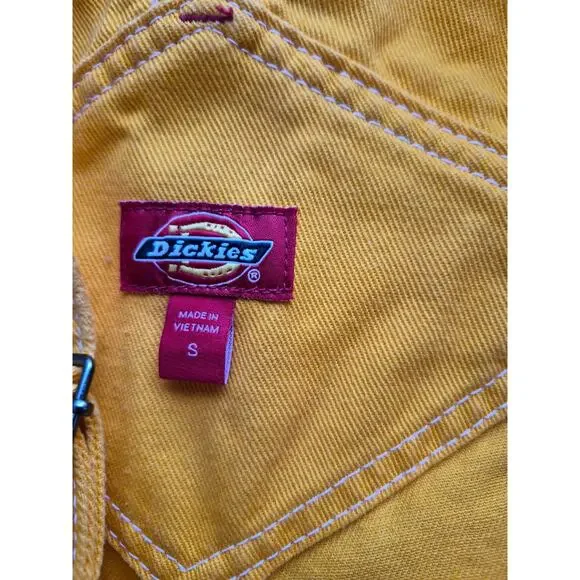 Dickies Bib Overalls Women's Size Small Yellow Denim Carpenter - Picture 4 of 7